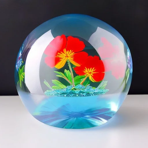 Surreal Waiizii Flower under a glass sculpture unbrella, Art by Joshy Sly,