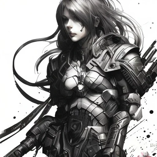 cry blood, girl cute, watercolor illustration by <Yoji Shinkawa>,