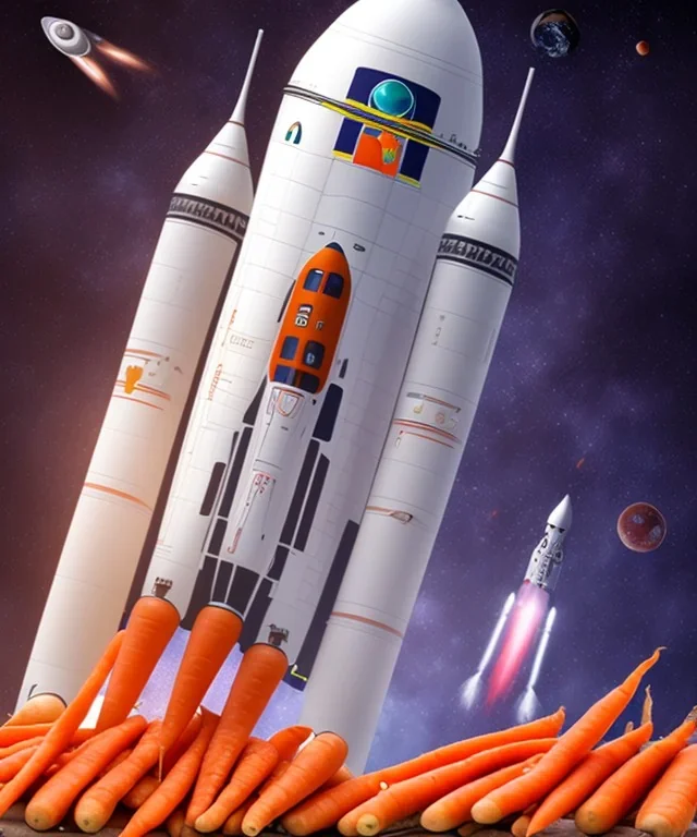 space rocket made of carrots