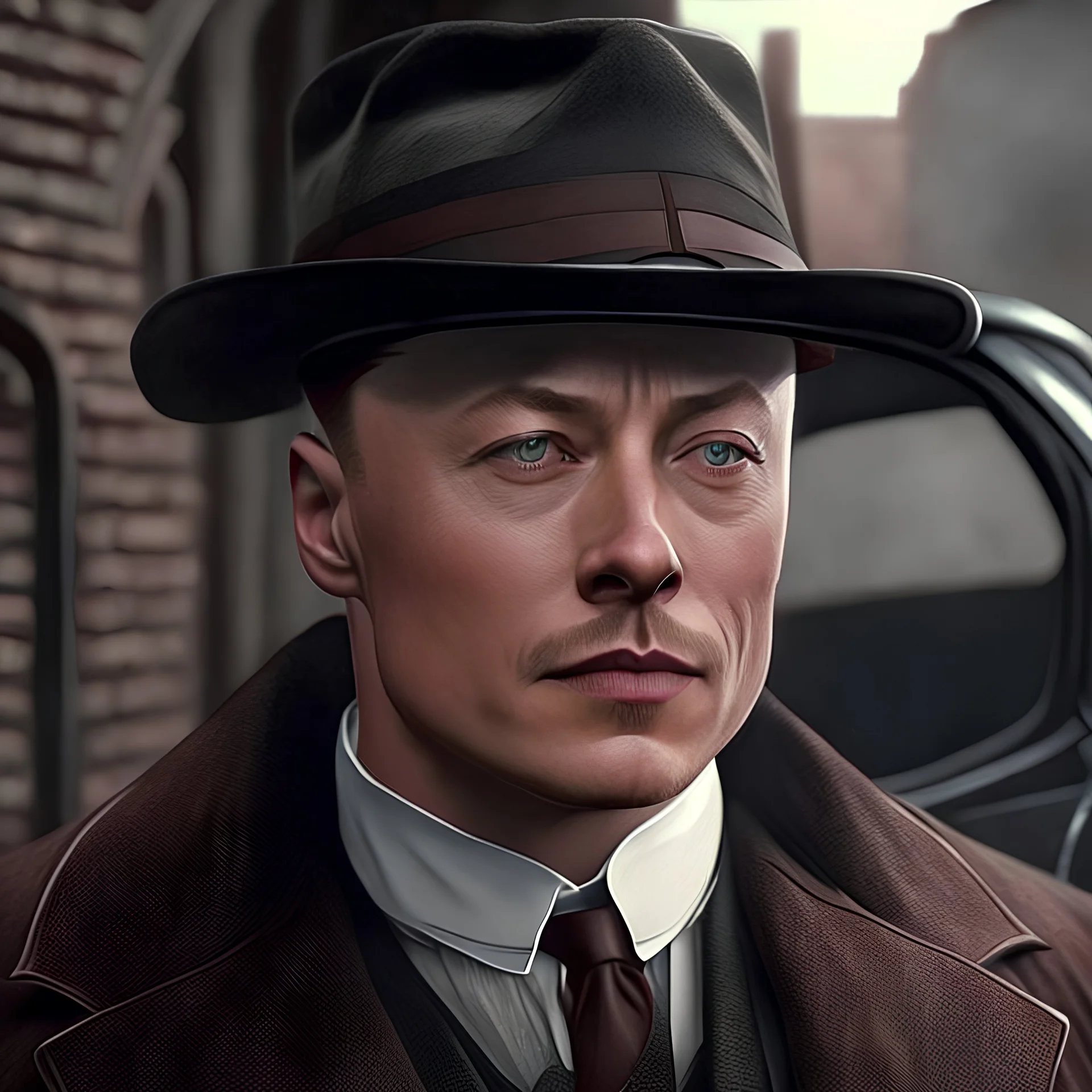 elon musk in peaky blinders, ultra realistic,