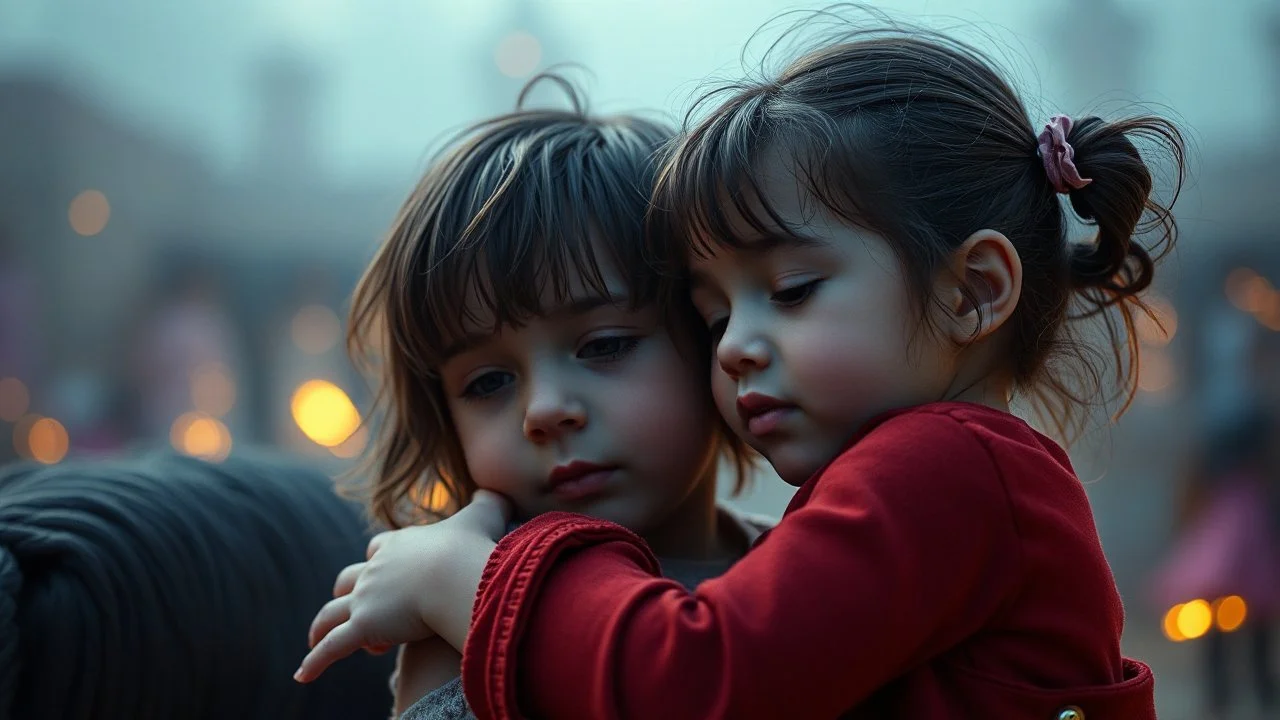 Beautiful "Brave New World", (Aldous Huxley), children, devotion, love, companionship, exquisite composition, beauty, magic, fantasy, close foreground detail, beautiful intricate insanely detailed octane render, 16k artistic photography, photorealistic concept art, soft natural volumetric cinematic perfect light, chiaroscuro, award-winning photograph, masterpiece