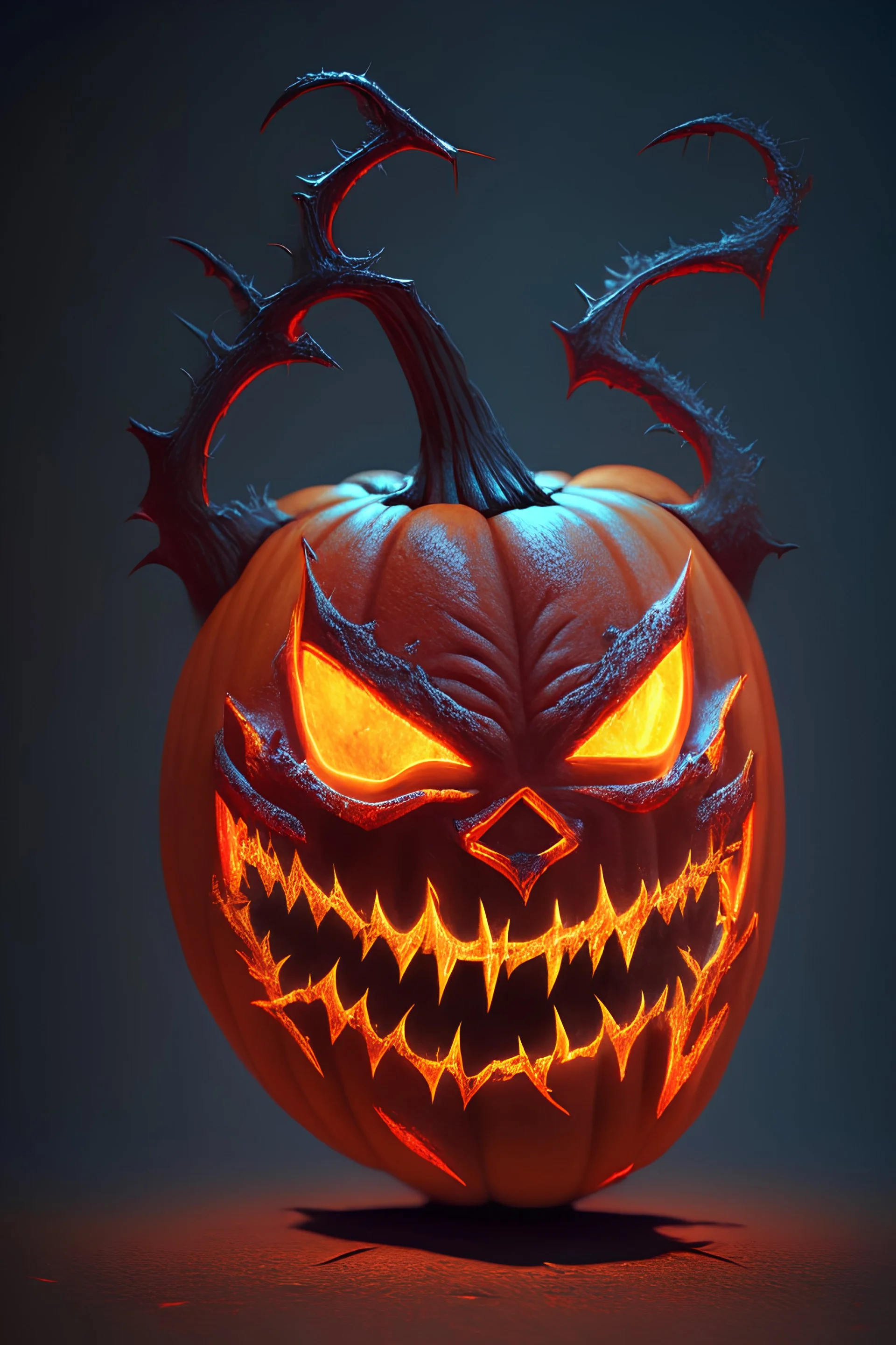 Demon pumpkin alien, 8k