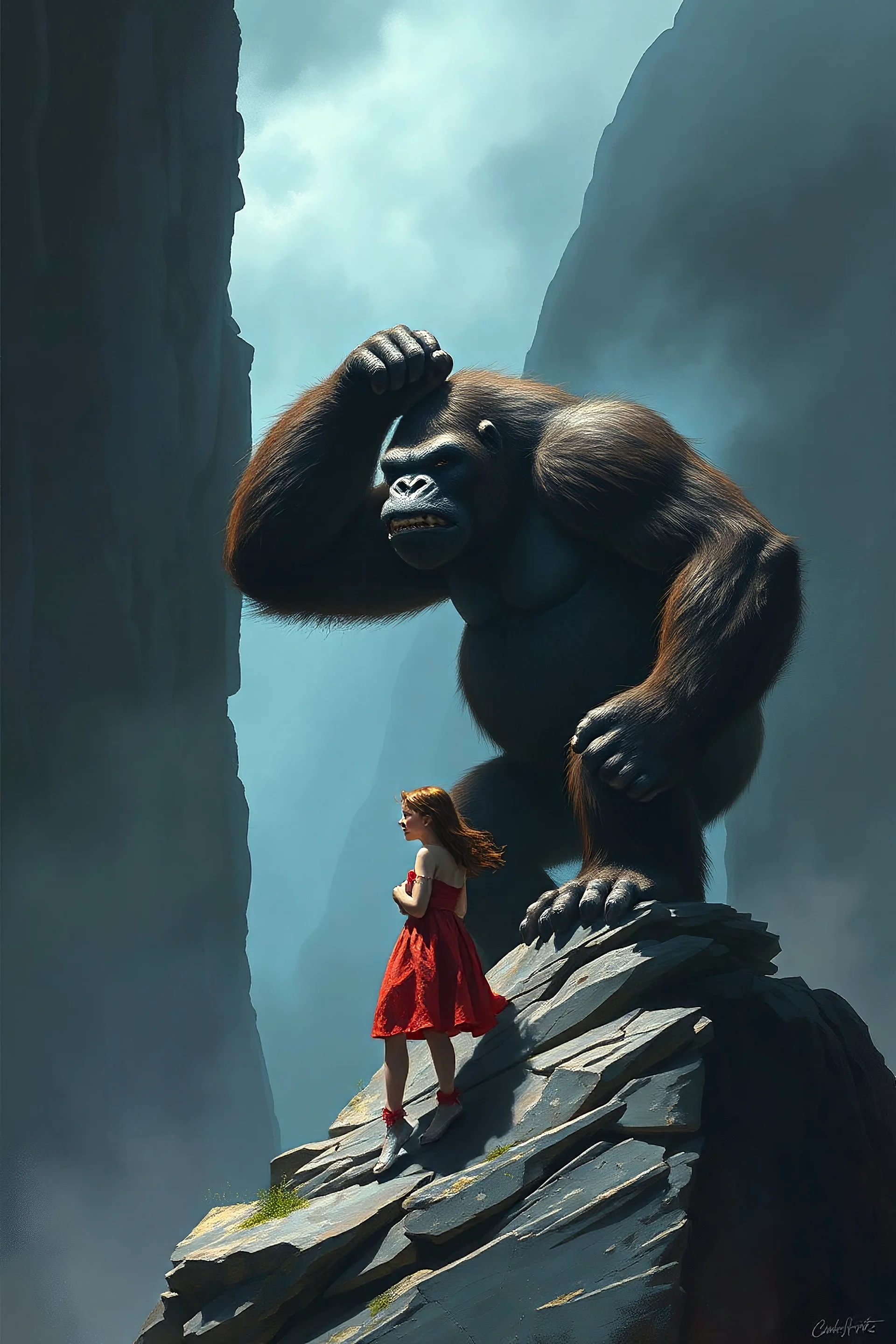 17. Stay mysterious: Mystery hmakes others wonder about you, This puts you in a position of power.King Kong standing on the rock. Trying to save a girl from falling the mountain