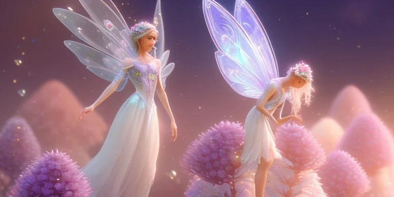 crystal subtle flower in a galactic ambiance beautiful fairy, transparent, delicate colors, in the foreground, full of details, smooth，soft light atmosphere, light effect，vaporwave colorful, concept art, smooth, extremely sharp detail, finely tuned detail, ultra high definition, 8 k, unreal engine 5, ultra sharp focus