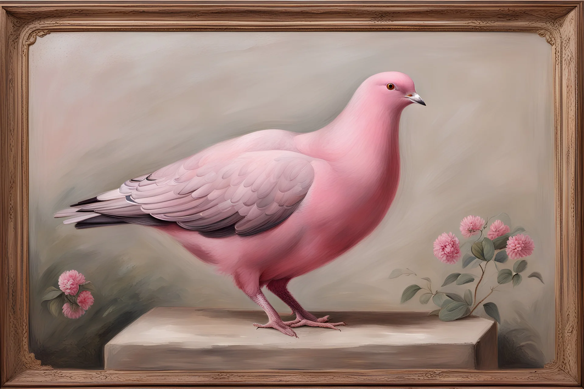 pink Pigeon 19th painting