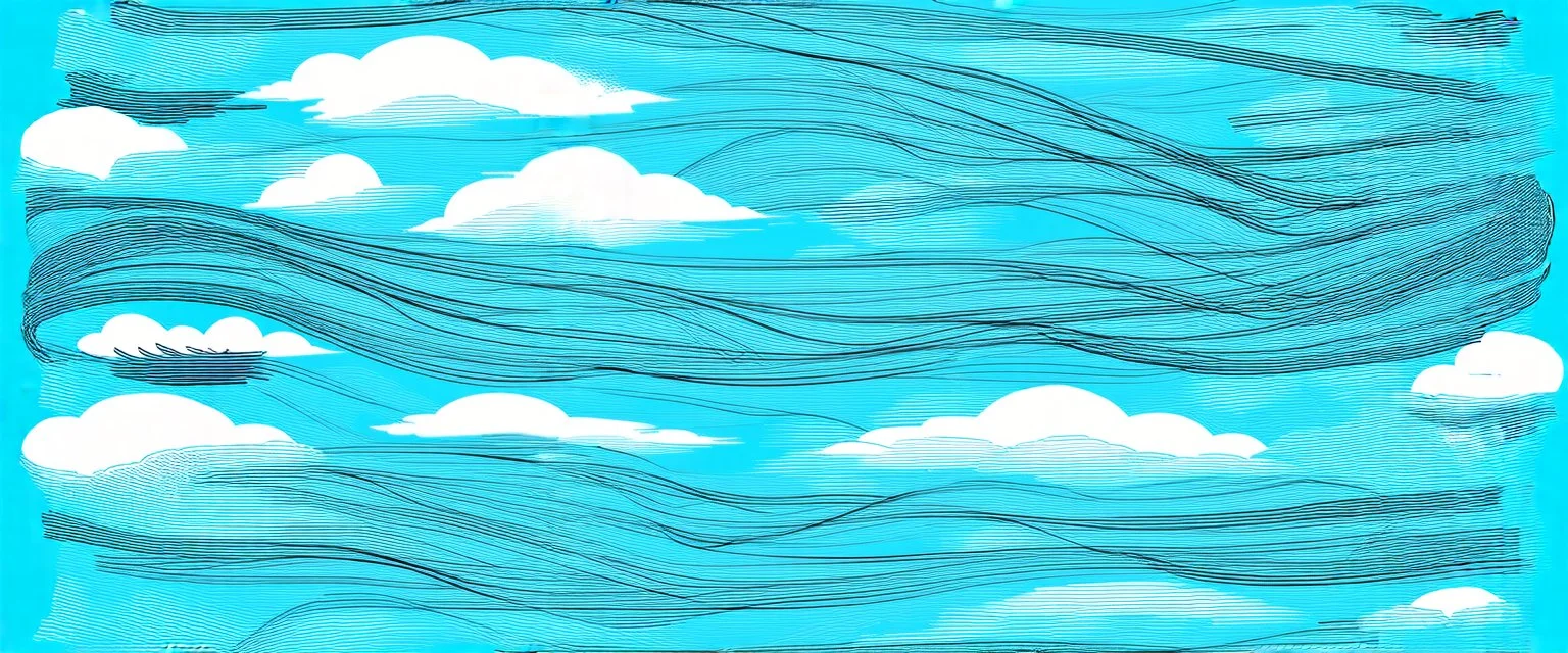 a series spaced curved and looping horizontal lines with paths inspired by clouds, cloud topography, whimsical cute, kawaii, black lines on white, vector lines