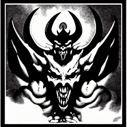 Devil demon satan king knights war code prophecy black and white