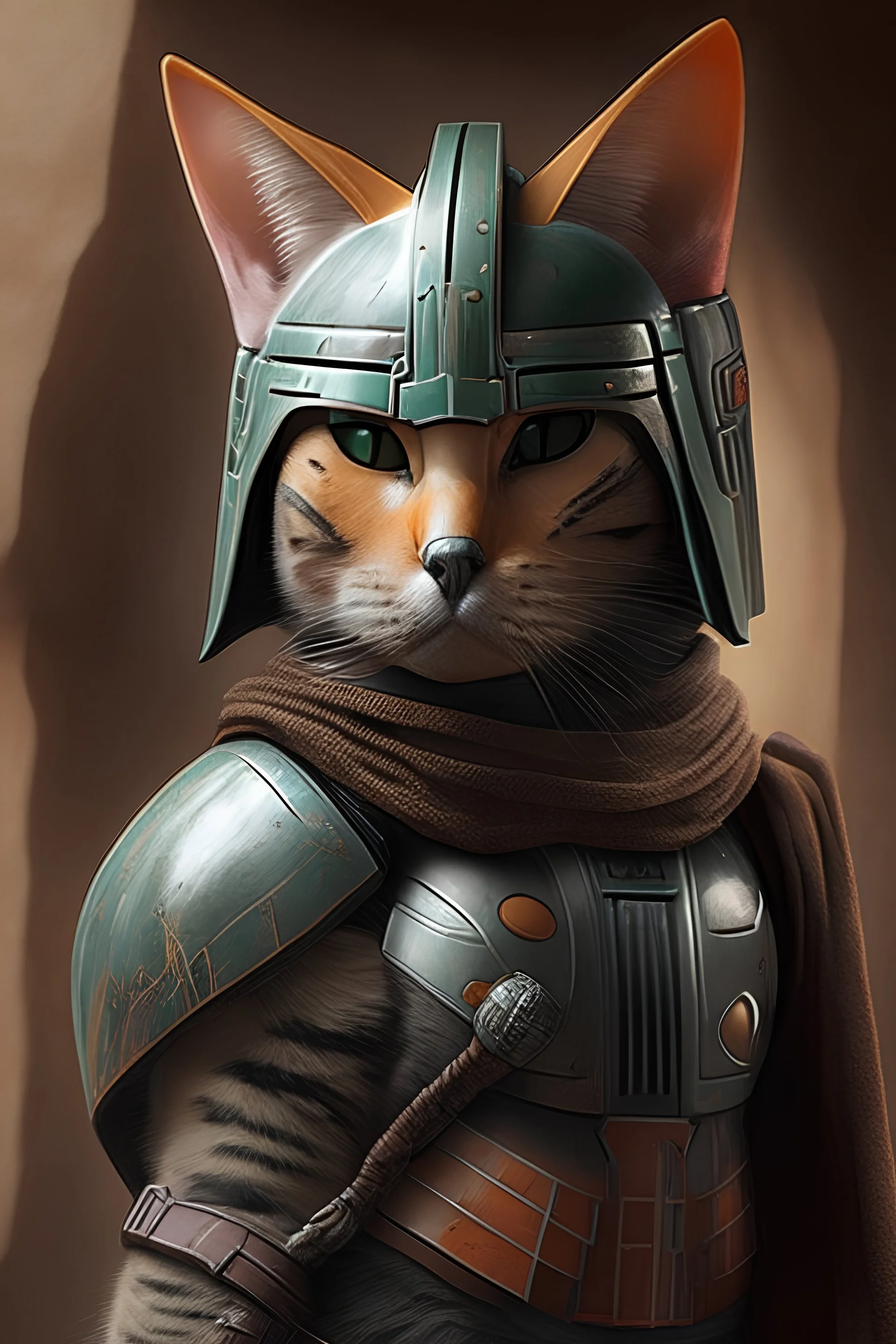 Cat as a mandalorian