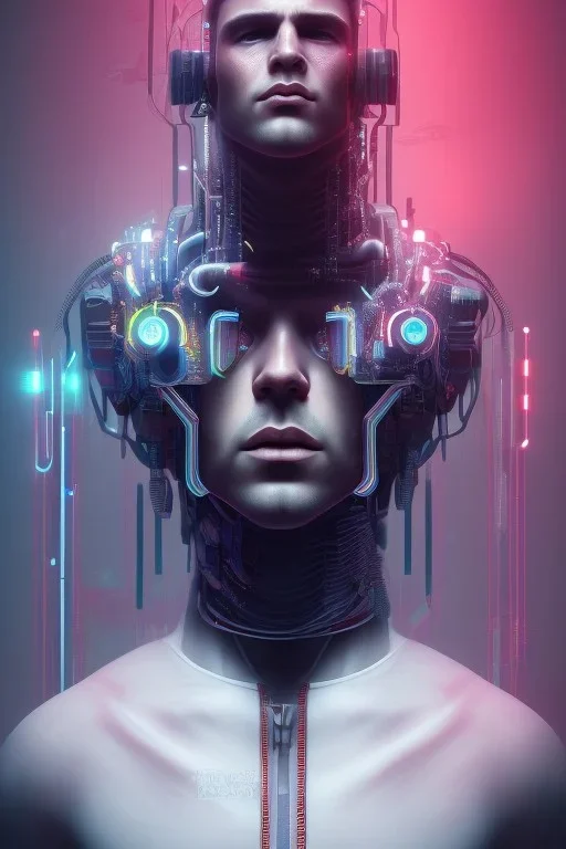 cyberpunk, head, men, portrai