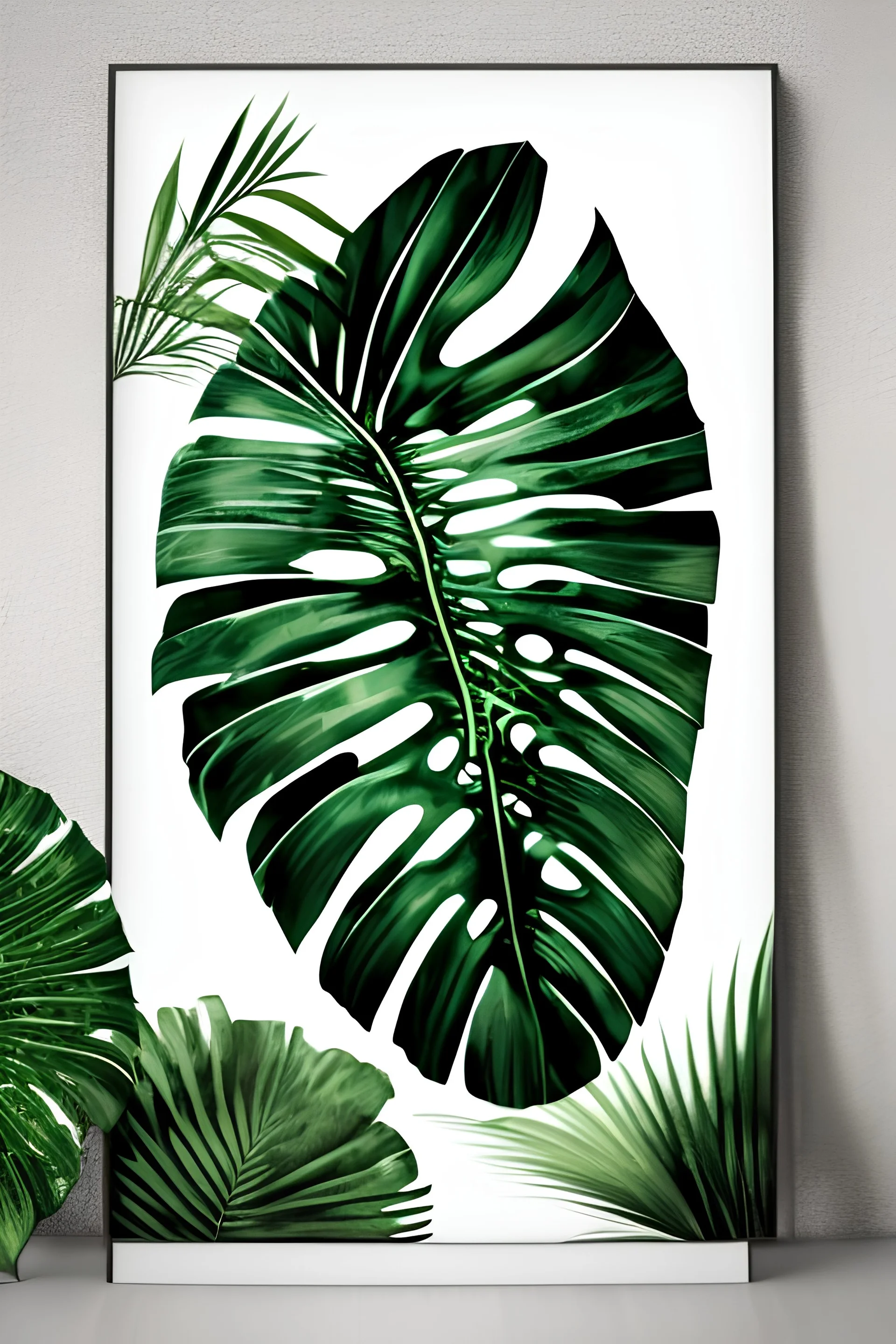 Tropical Wall Poster, Gifts Under 15, Tropical Leaf Print, Palm Tree Print, 16 x 20 Print, Wall Art, Palm Leaf Wall Decor, Printable Art