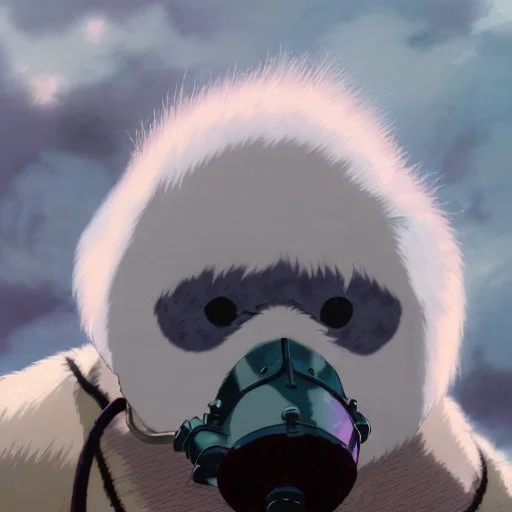 A Yeti with a gas mask