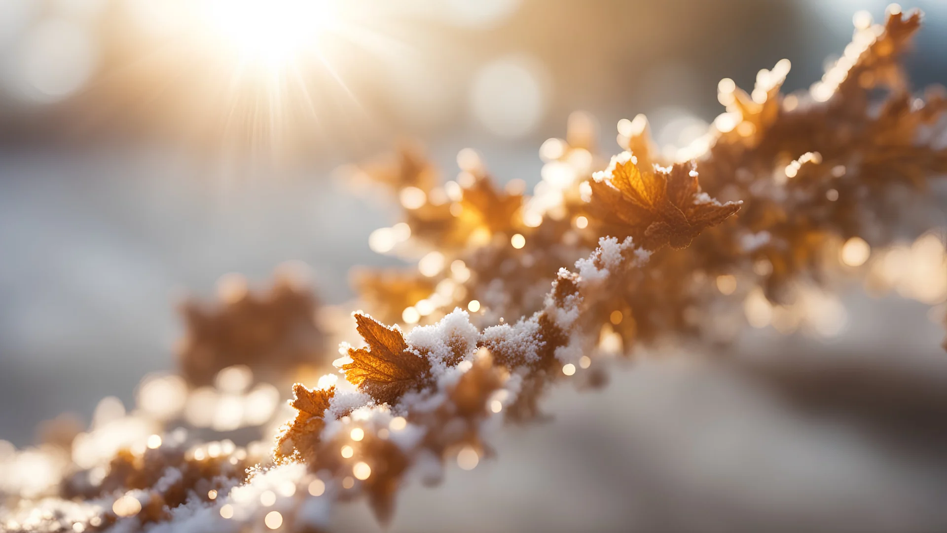 flake, close-up, side bright sunlight, blurred background