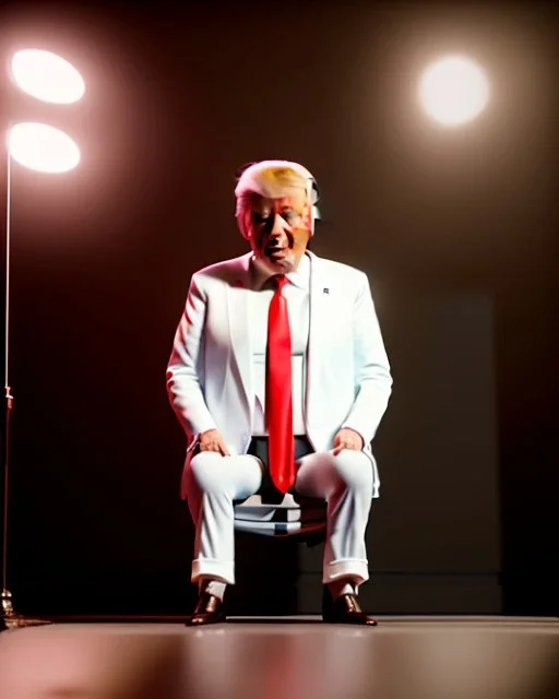 Donald Trump sitting in toilet scene, without pants, realistic image, casual, concept art, smooth, unreal engine 5, god lights, ray tracing, RTX, lumen lighting, ultra detail, volumetric lighting, 3d.