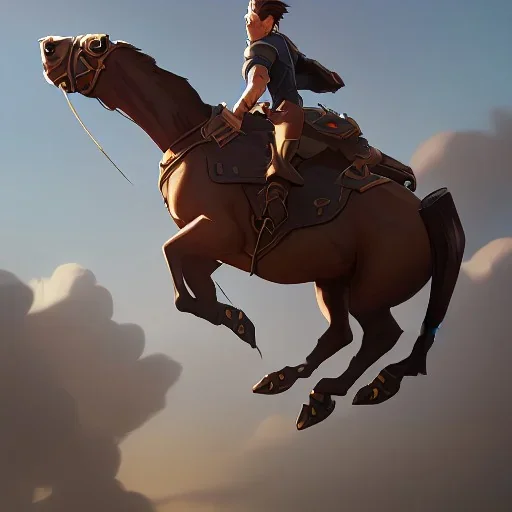 Boy on a flying horse by Nick Harris