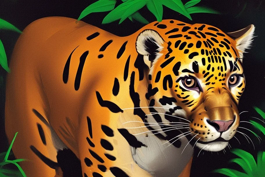 jungle the jaguar is watching on fire