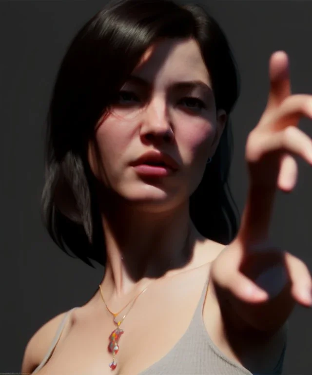 Ultra Realistic image portrait, medium shot view, woman making the fuck you finger gesture, highly detailed, unreal engine 5, RTX, ultra detail, volumetric lighting, finely drawn, high definition, high resolution.