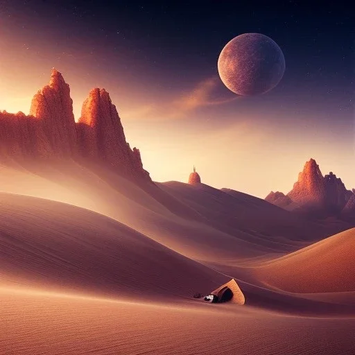 desert, tempest, night sky, landscape, high detailed, hyperrealisme, sharp focus