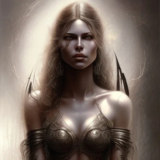 woman, mix daddario brad pitt by gerald brom luis royo