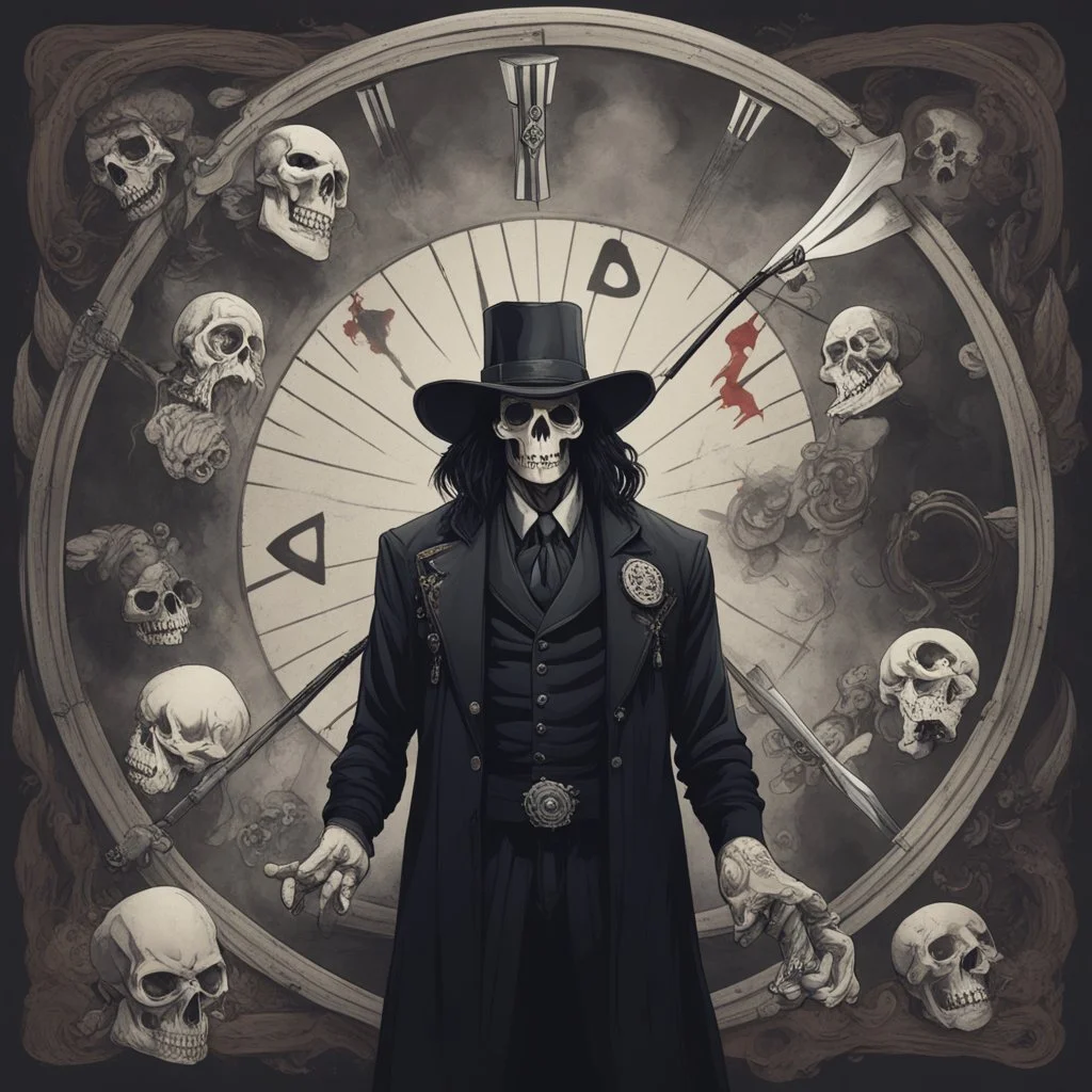 Undertaker, Skull, fire,smog, Dartboard