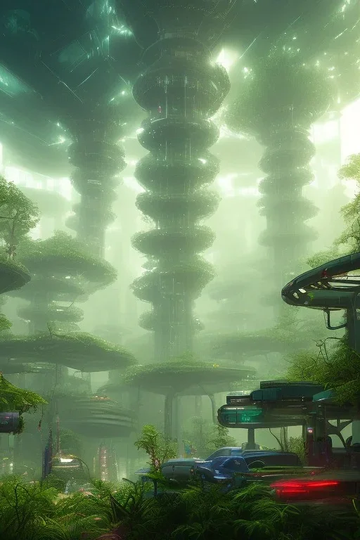 Cyberpunk rainforest