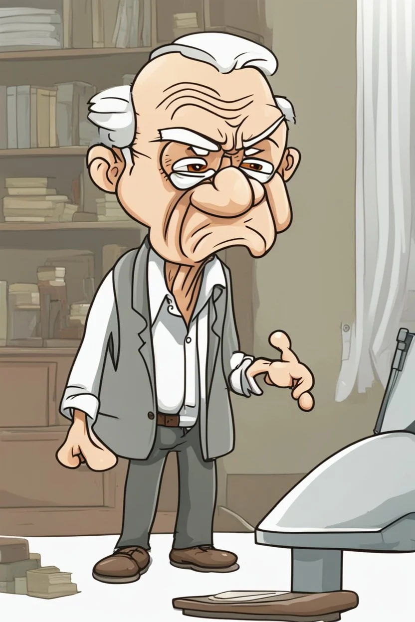 a cartoon angry old guy