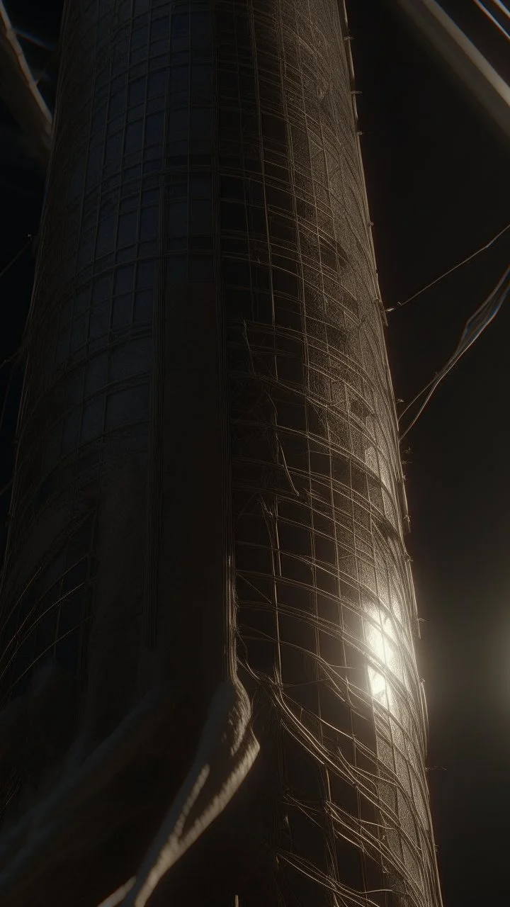 A hyperrealistic shot of A rocket out of a spider web, intricate details, soft natural light, screen captured from 4K Blu-ray