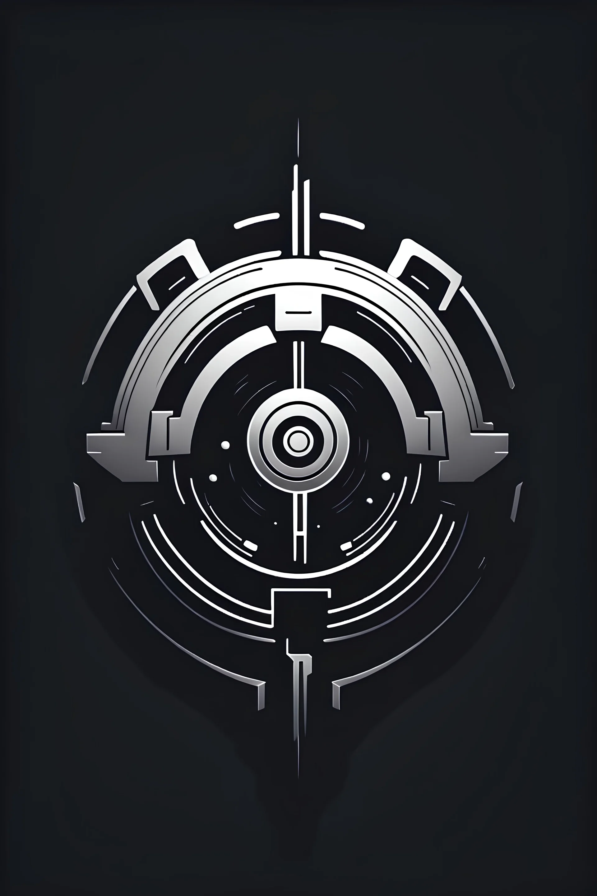 vector simple minimalistic monochromatic science-fiction techno cyberpunk symbol for the SINGLE PLAYER GAME