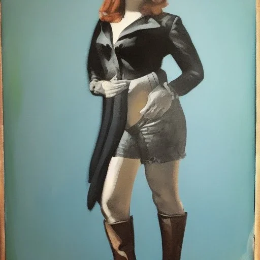 Full body portrait, painting, medium shot lady WildWest