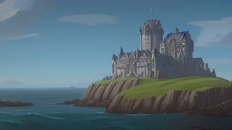 Stone castle by the ocean