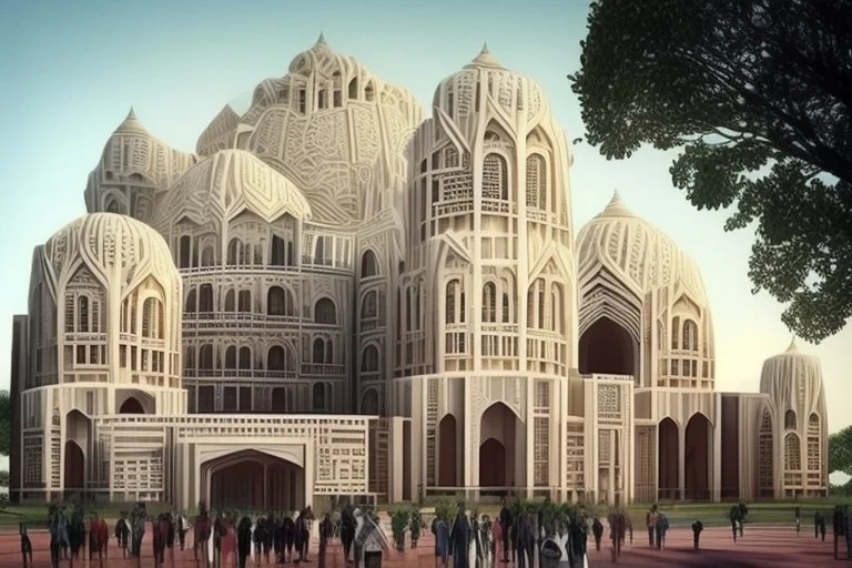 Worlds best building design for a college campus. Unique and brilliant architectural design similar to Taj mahal.
