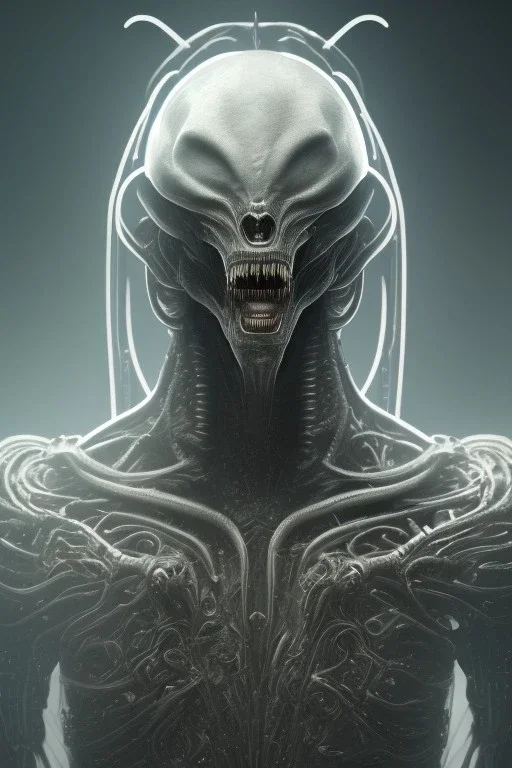 evil berserker, alien, tron, 8k, finely detailed, photo realistic, gothic, hr giger