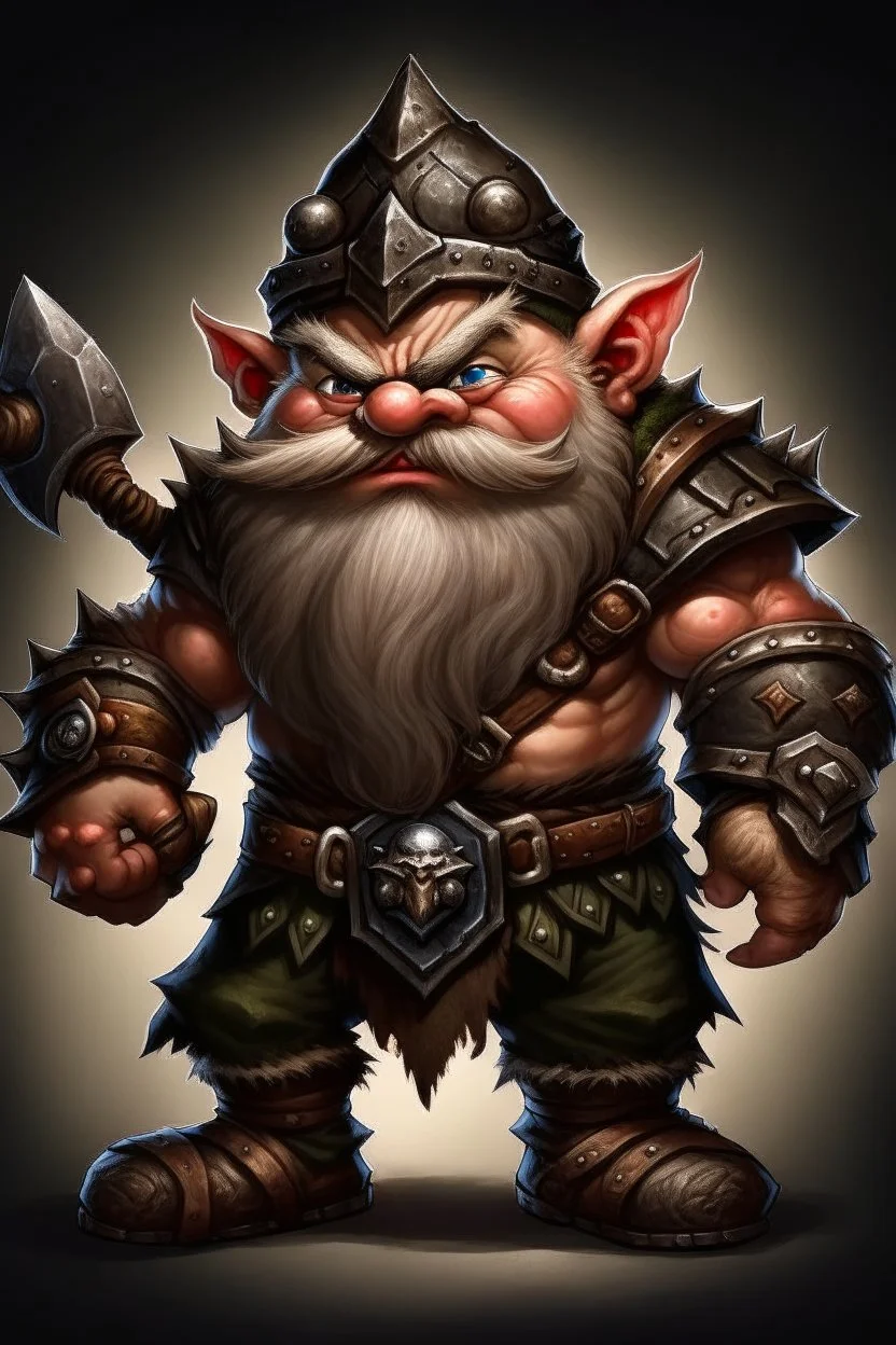 gnome warrior enraged fury berserker fantasy barbarian armored