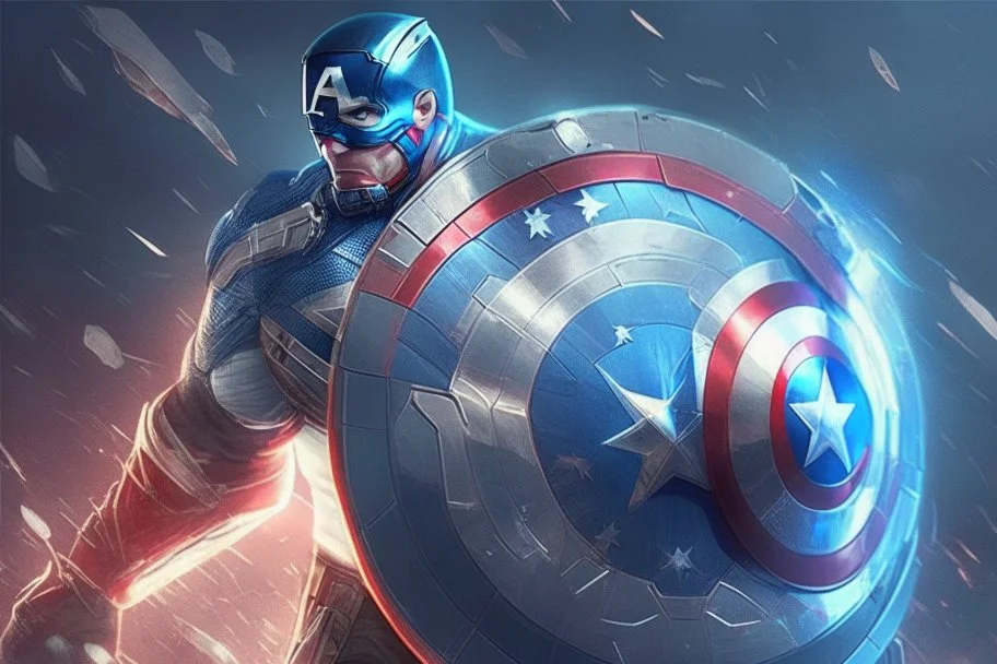 Futuristic Captain America with Energy shield