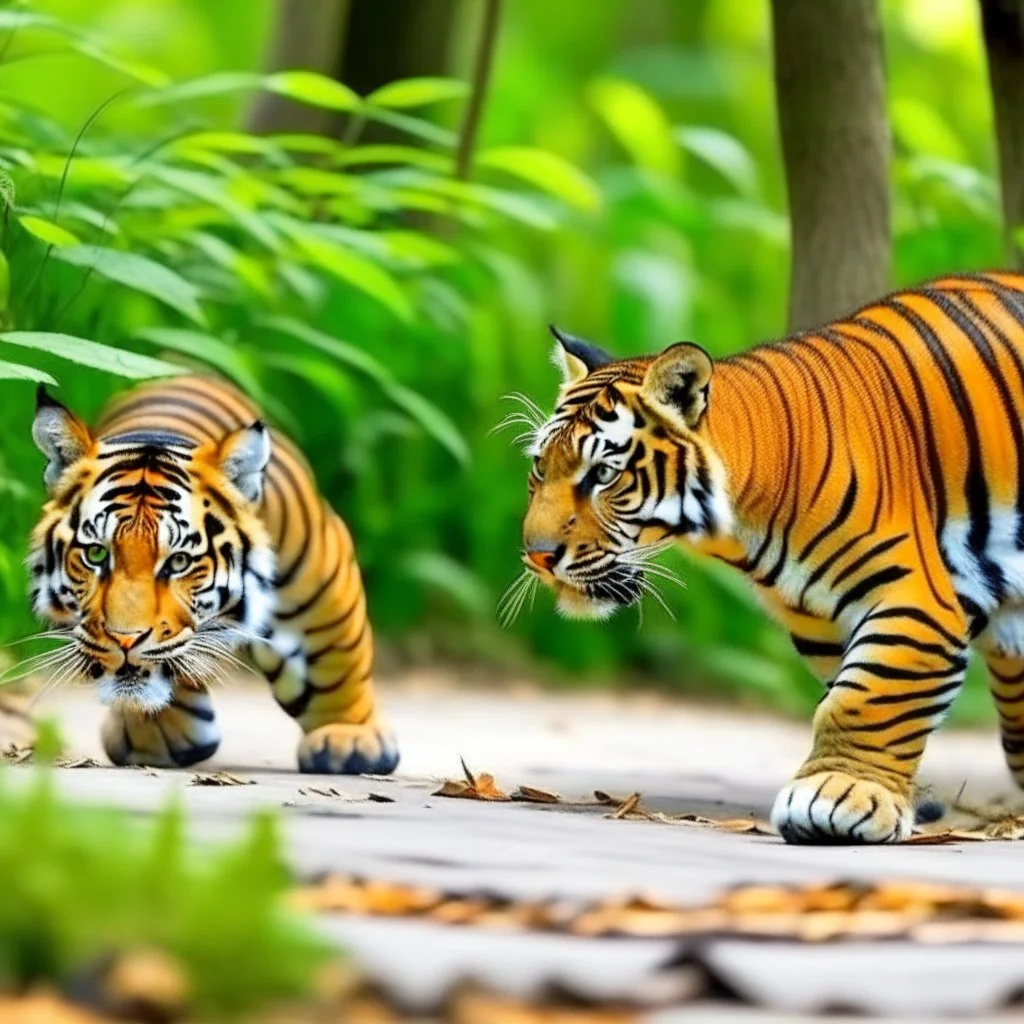 Race between a tiger And a snail