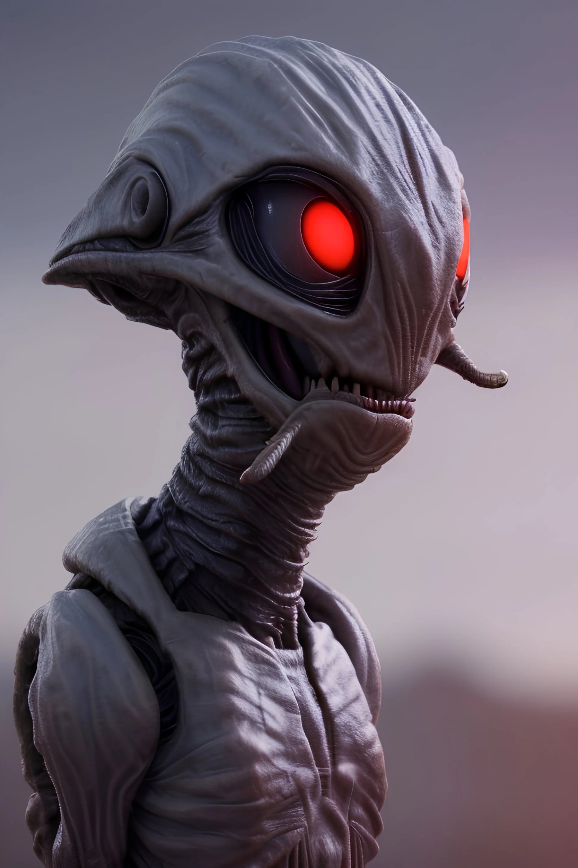 Dayton follows Vas's coordinates through the alien landscape, his senses on high alert. He eventually arrives at a concealed entrance to an underground hideout INT. UNDERGROUND HIDEOUT - CONTINUOUS Dayton cautiously enters the underground hideout, finding Vas, who is a unique fusion of alien and human features. Vas looks up, a mixture of relief and anxiety in his eyes.