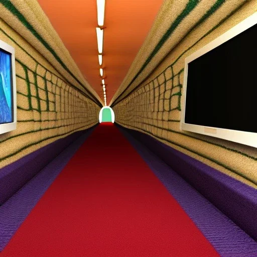 Carpet tunnel man in tv