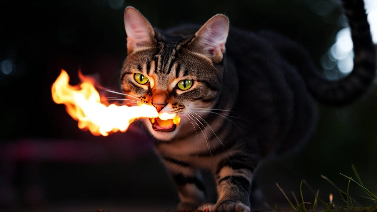 fire breathing cat