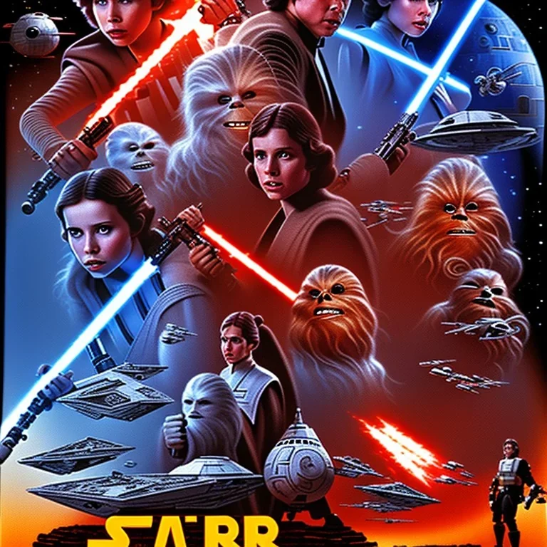 Recreation of the Star Wars movie poster, identical