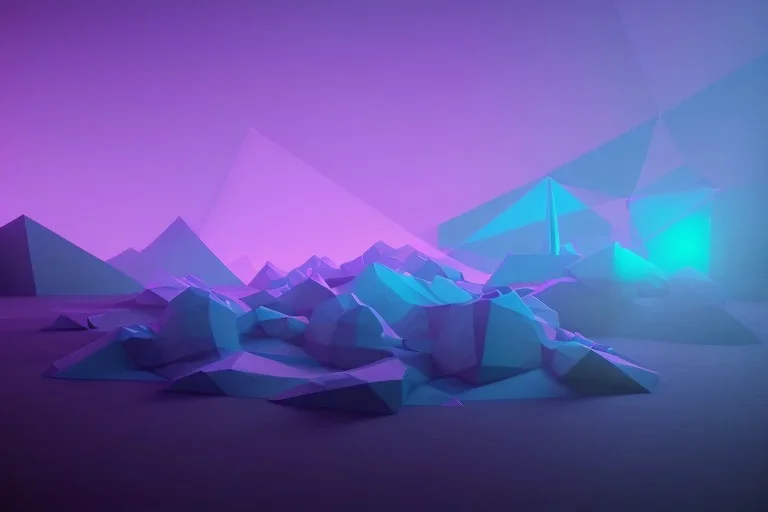 geometric installation abstract rgb 3D landscape