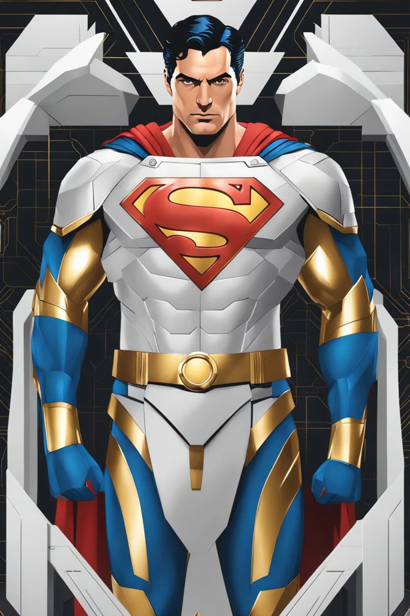 Full body superman Futuristic armour Chromecast golden shines