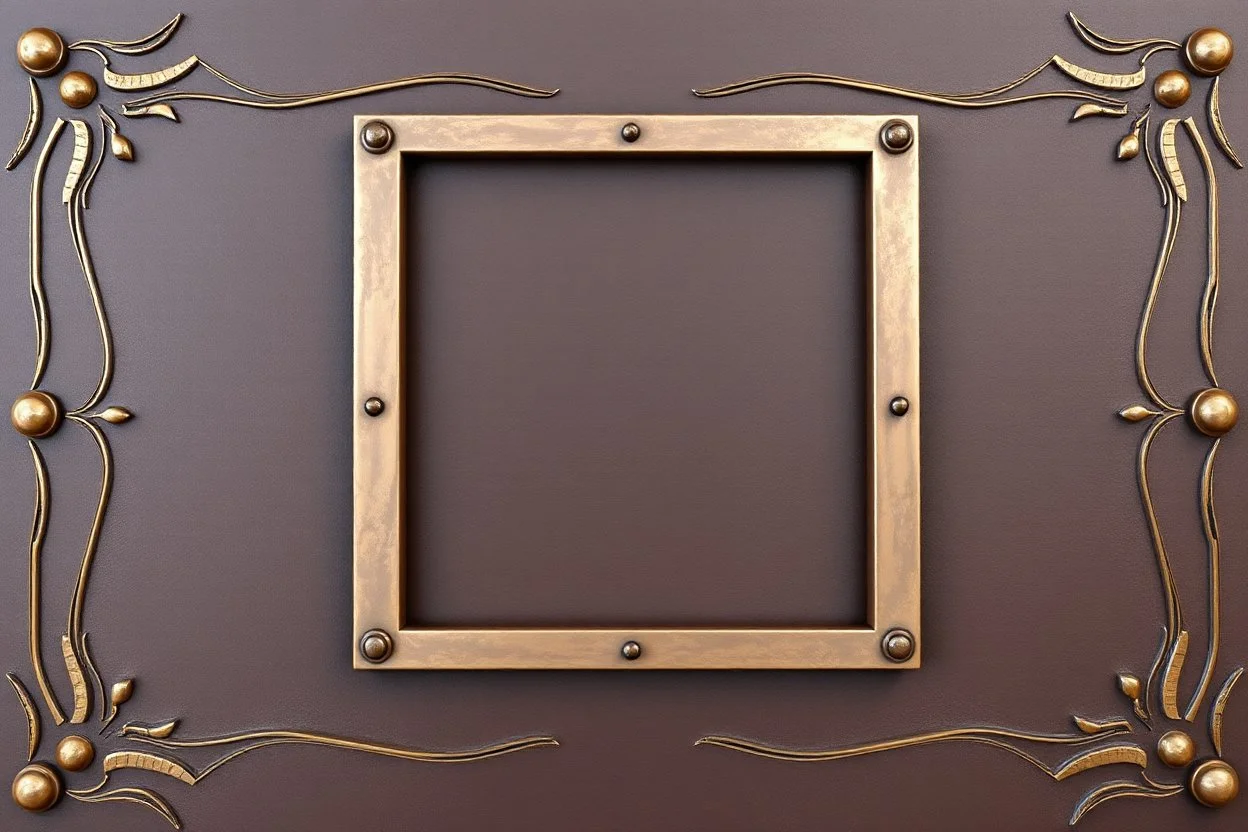 a western style graphic framing element made of brass