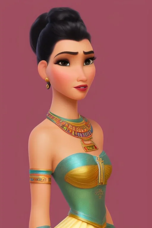 Portrait lady, full body shot, full-color long shot kinetic AncientEgypt