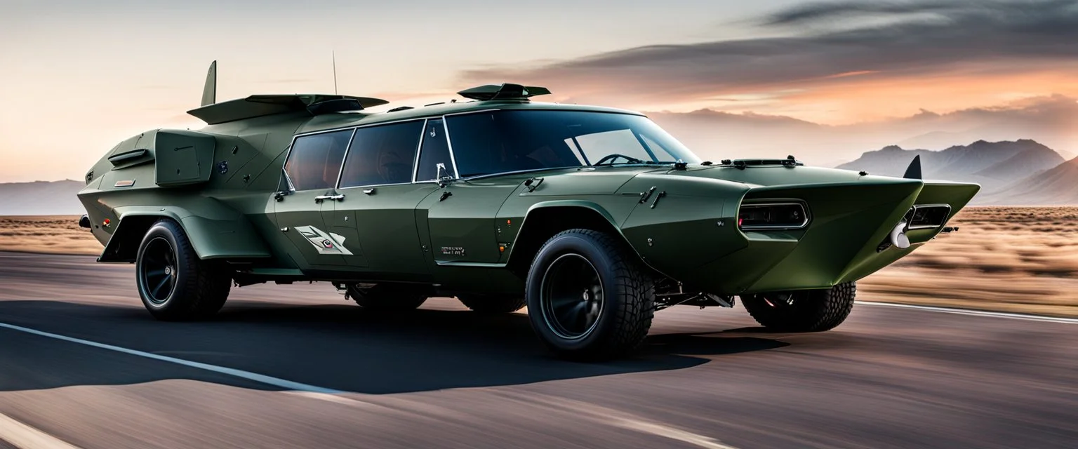 a military fighter jet station wagon hybrid