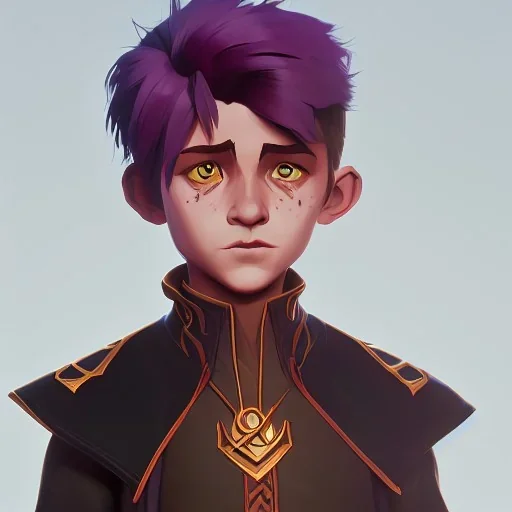 Portrait of a sweet warlock kid by Nick Harris