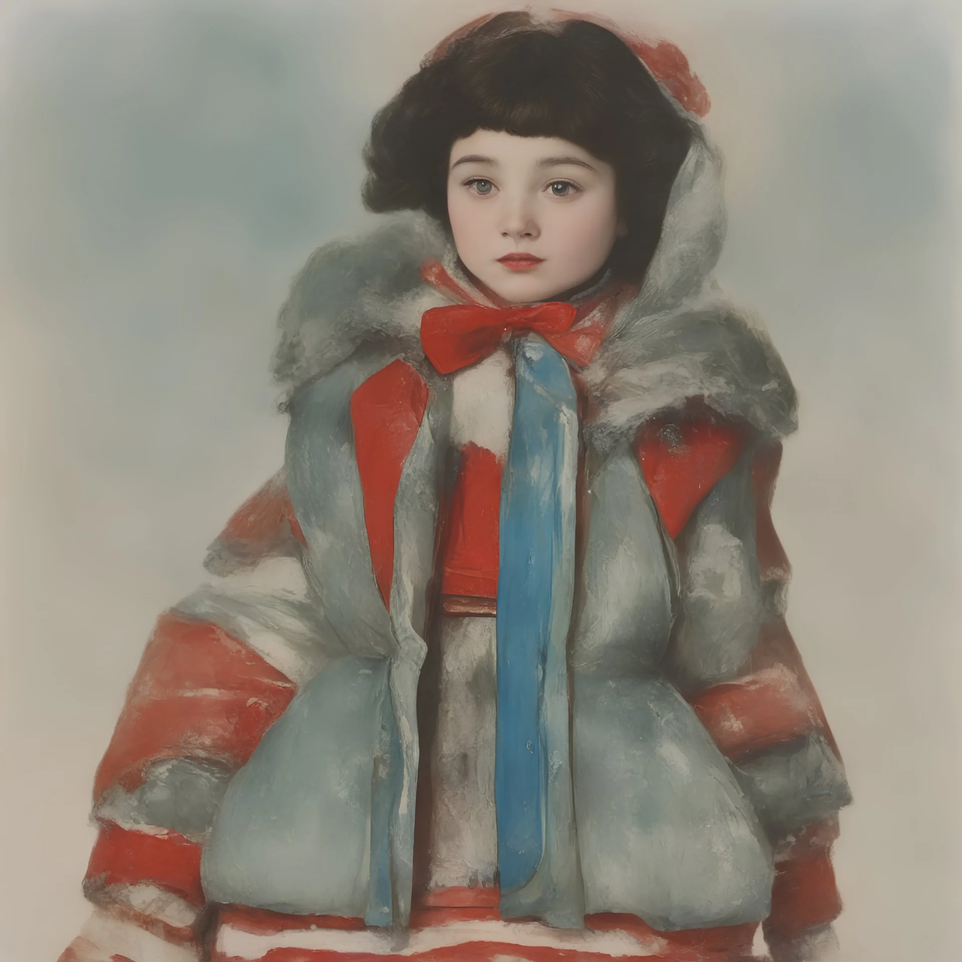 Disney snow white, red, autochrome, plastic puffy jacket