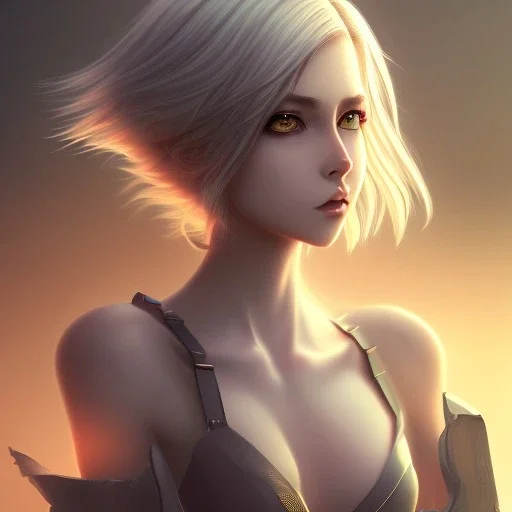 anime dragon girl, beautiful, short hair, 8k resolution