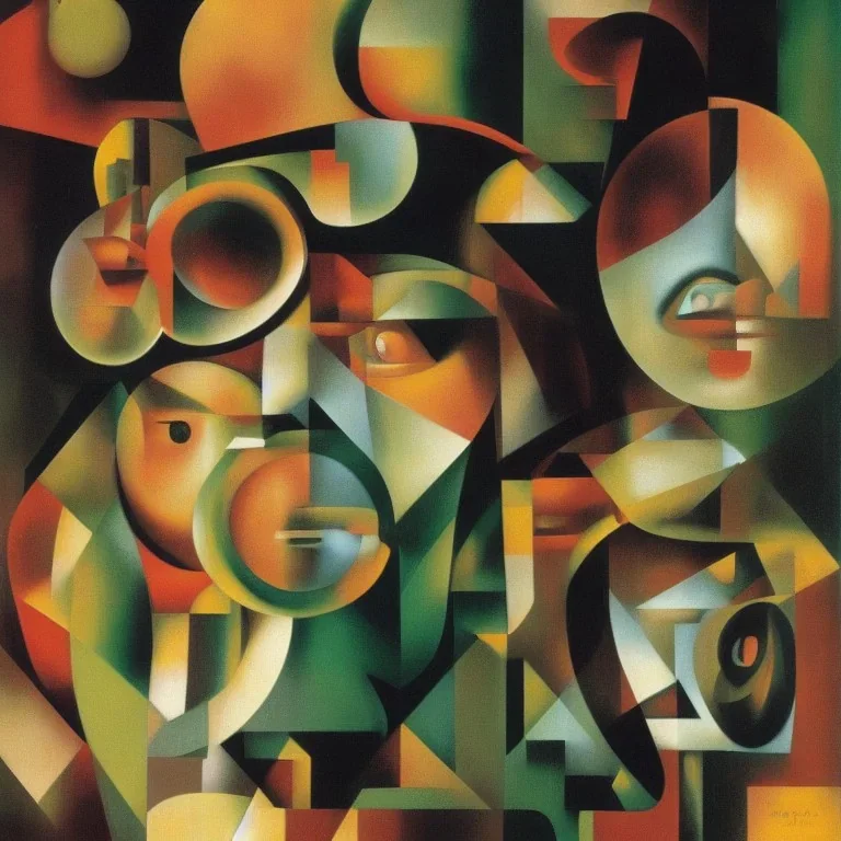 Orphic Synesthesia, faces, Dada, Surrealism, by artist “Raoul Hausmann” by artist “Giorgio de Chirico”, complementary colors, analogous colors, perspective, deep focus, centered, crisp, clear, high resolution