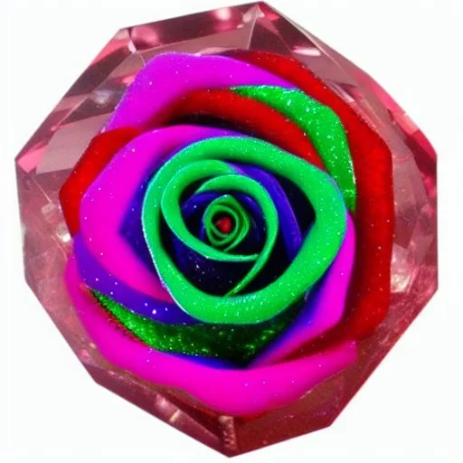 transparent multicolor crystal rose