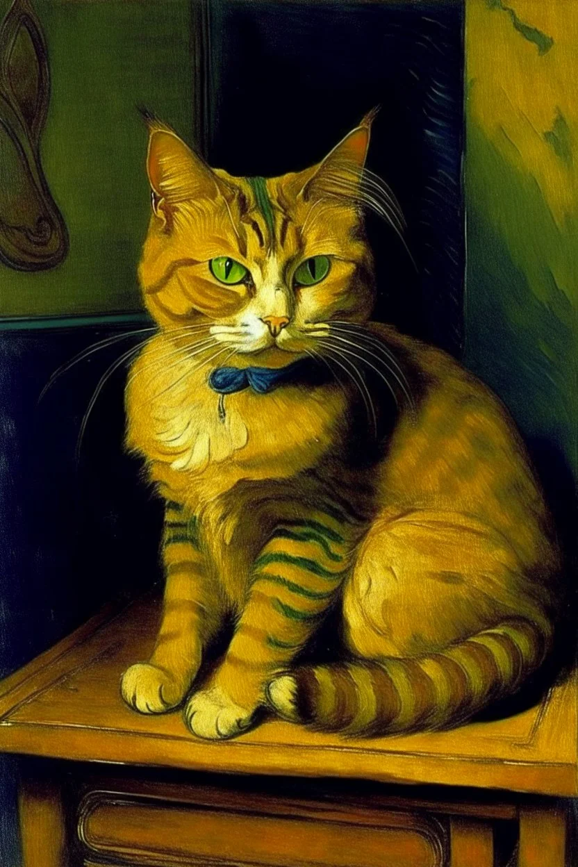 Portrait of a cat by Van Gogh