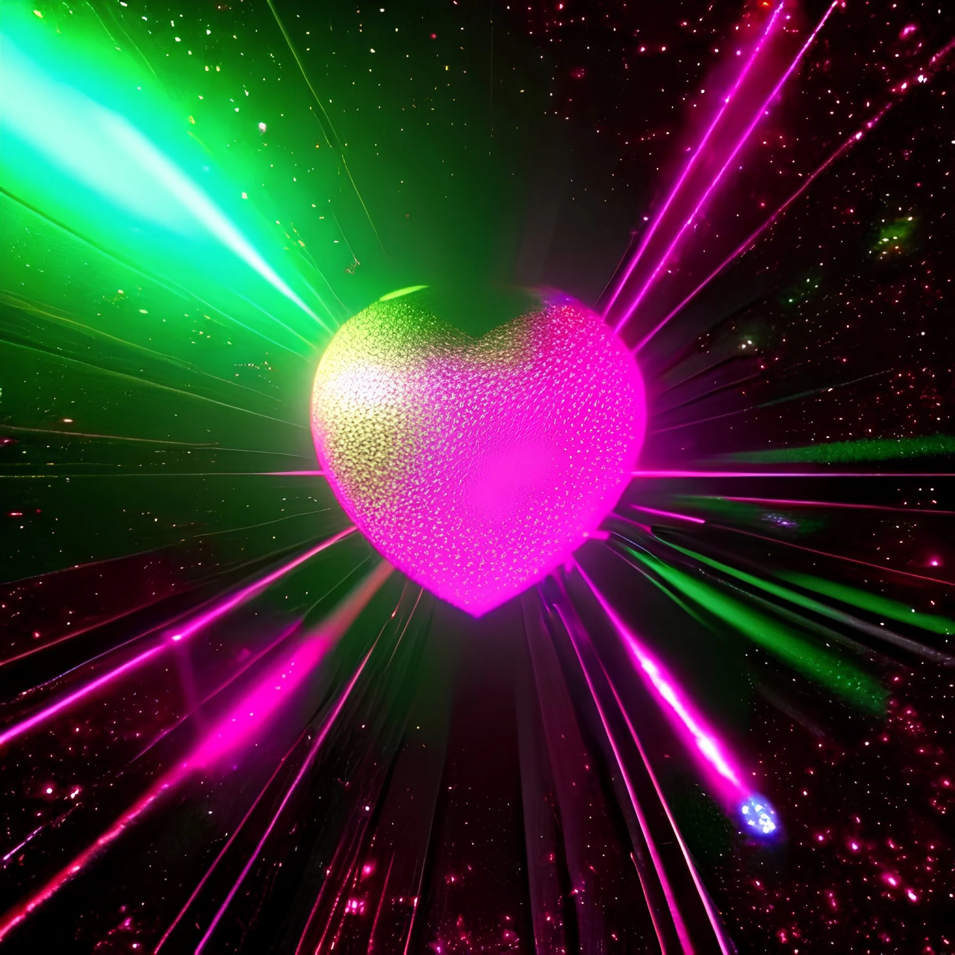 1990s club music, rave album art, metallic, iridescent, holographic, bokeh, lens flair, gaussian blur light spot, sparkles, star filter, hearts, fun, cute, 3d rendering blender, abstract, vinyl, music, electronic, dance music, alternative, futuristic, fun, primary colors. 8k, HD, unreal engine, blender